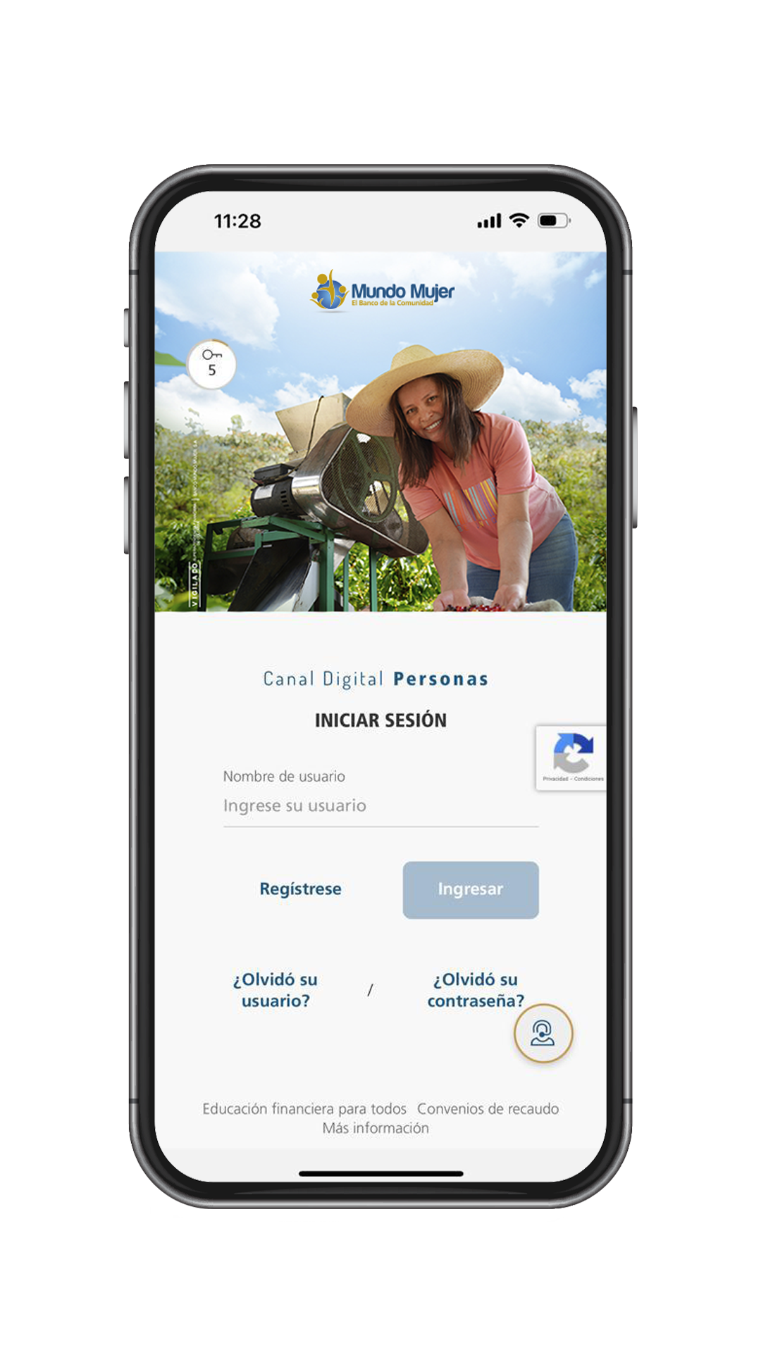 Celular con app móvil