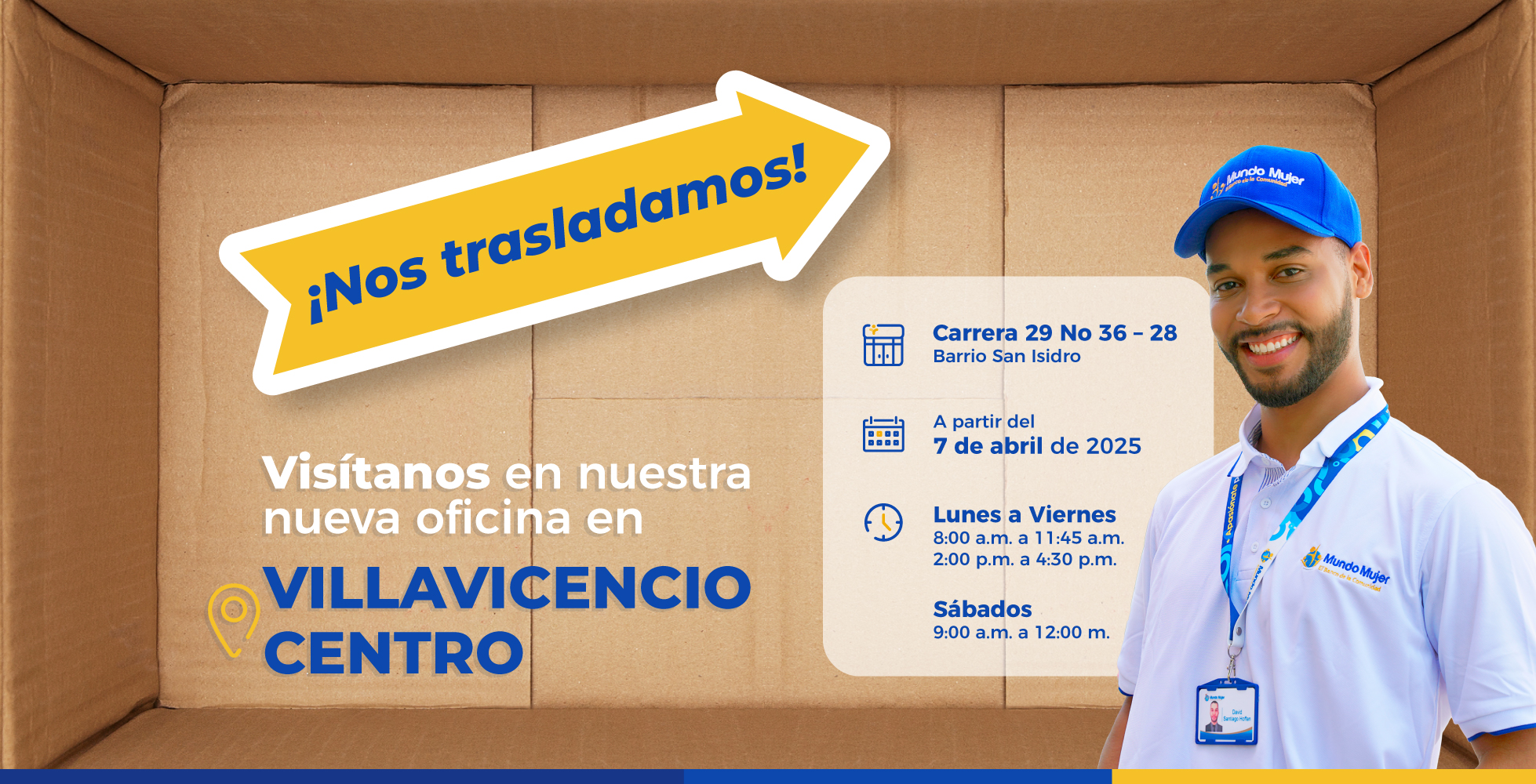 Colaborador del banco mundo mujer sonriendo